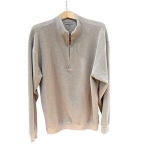 Woolrich Men’s Waffle Weave 1/2 Zip Sweatshirt SZ L Tan